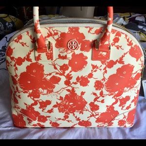 Tory Burch Robinson full size dome bag orange